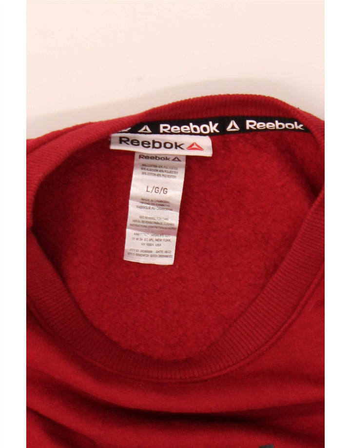 Reebok Herren Grafik-Sweatshirt-Pullover, groß, rote Baumwolle