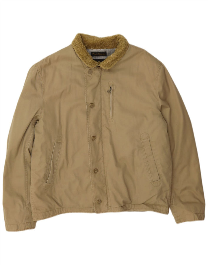French Connection Herren-Windbreaker-Jacke, UK 42, XL, Beige, Baumwolle