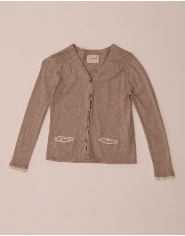 Zara Mädchen-Strickjacke, 9–10 Jahre, beige Viskose