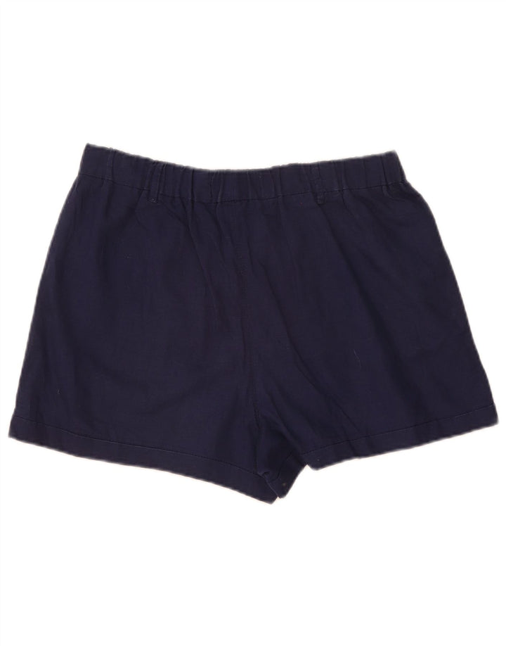 Benetton Womens Casual Shorts Medium W30 Marineblaues Leinen