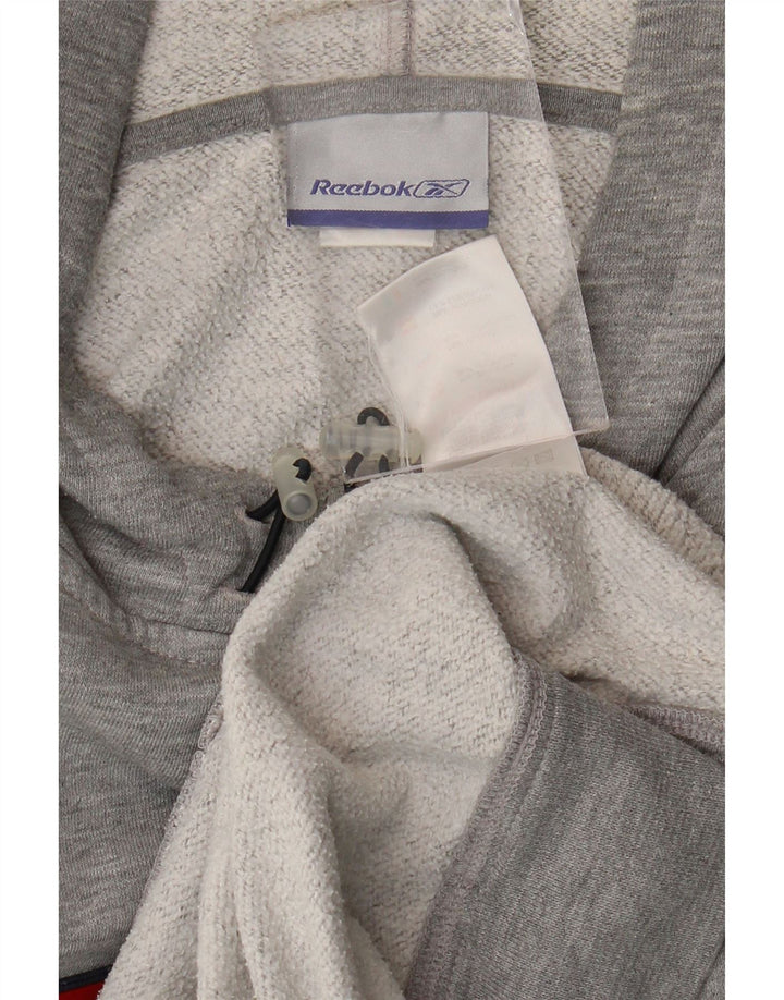 Reebok Herren Graphic Hoodie Pullover XL Grau geflecktes Polyester