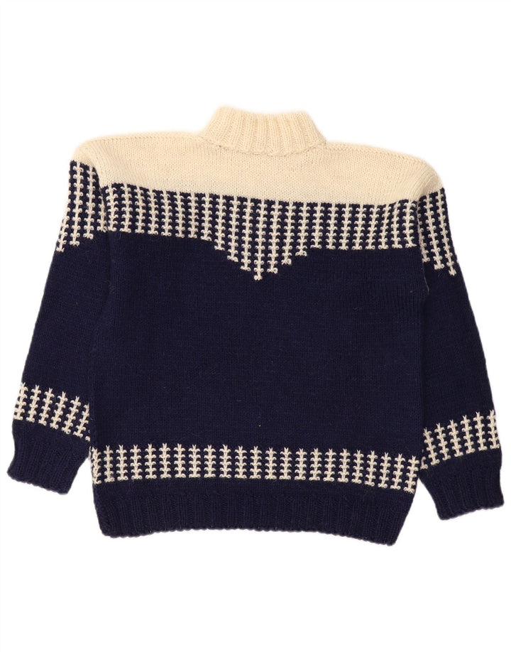 VINTAGE Rollkragenpullover für Damen, Gr. 14, Mittelmarineblau