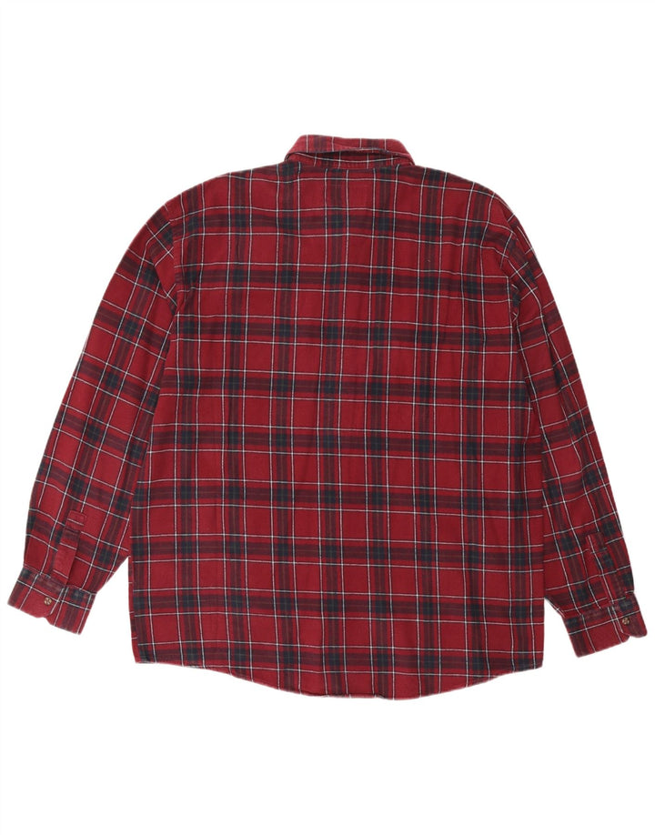 EUROPEAN PROJECT Herren Flanellhemd XL Burgunderrot kariert Baumwolle