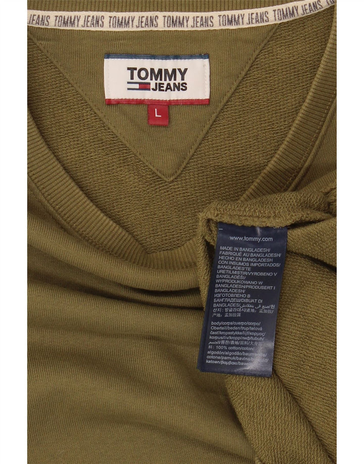 Tommy Hilfiger Herren-Sweatshirt, Pullover, groß, Khaki, Baumwolle