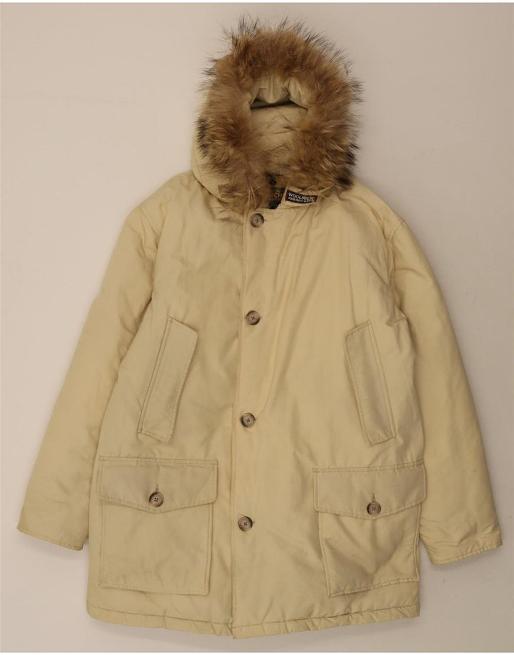 Woolrich Herren-Parka mit Kapuze, gepolstert, UK 38, Mittelbeige
