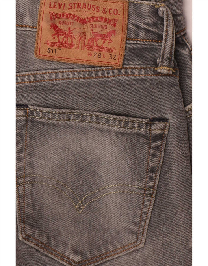 Levi's Herren 511 Slim Jeans W28 L32 Graue Baumwolle