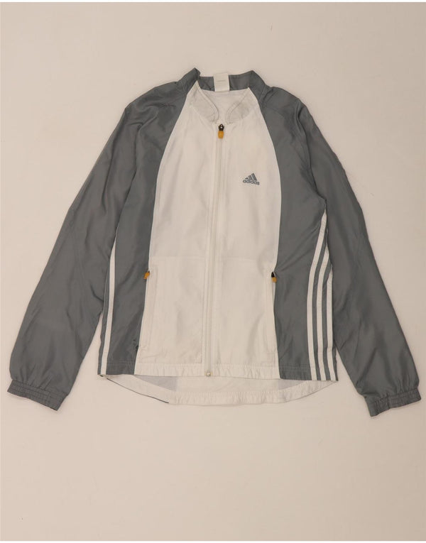 Adidas Damen-Trainingsanzug-Top-Jacke, UK 10, Größe S, Grau, Farbblock