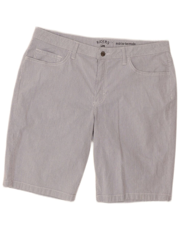 Lee Damen Riders Mid Rise Bermuda Shorts US 16 2XL W36 Blauer Nadelstreifen