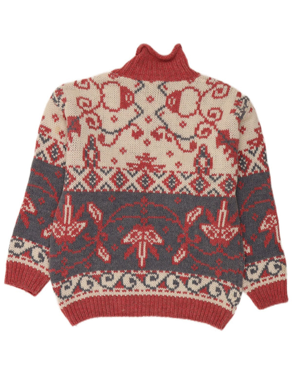 Vintage Womens Turtle Neck Jumper Sweater UK 16 Large Multicoloured