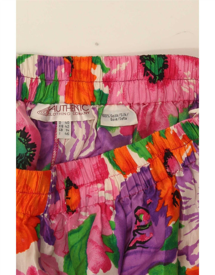 Authentische Damen-Freizeitshorts UK 14 Medium W28 Mehrfarbige Blumenseide