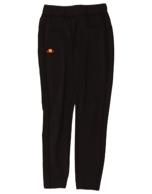 Ellesse Womens Graphic Crop Leggings UK 8 Small Schwarz Polyester