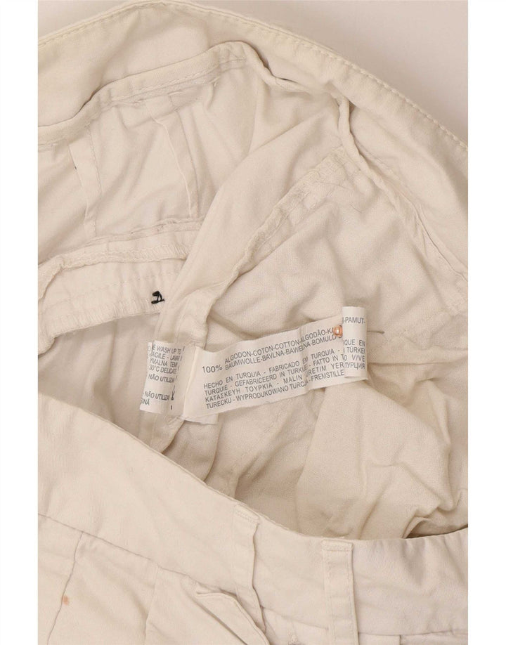 Zara Slim Chino-Hose für Damen, Größe M, W32, L30, weiße Baumwolle