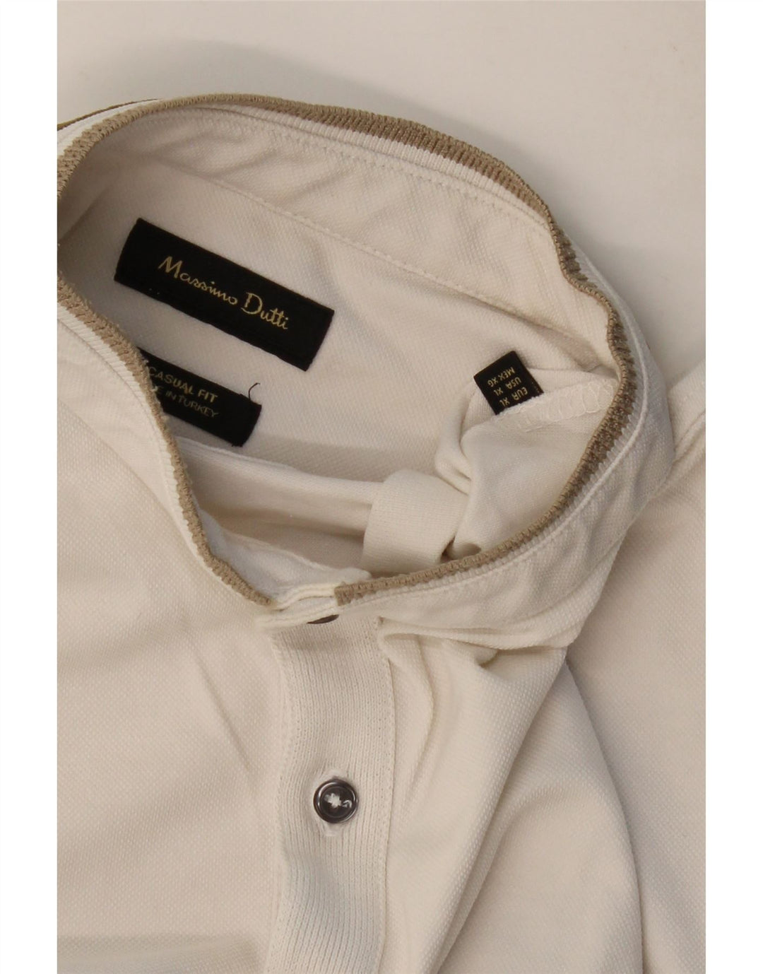 MASSIMO DUTTI Herren Casual Fit Poloshirt XL Weiß