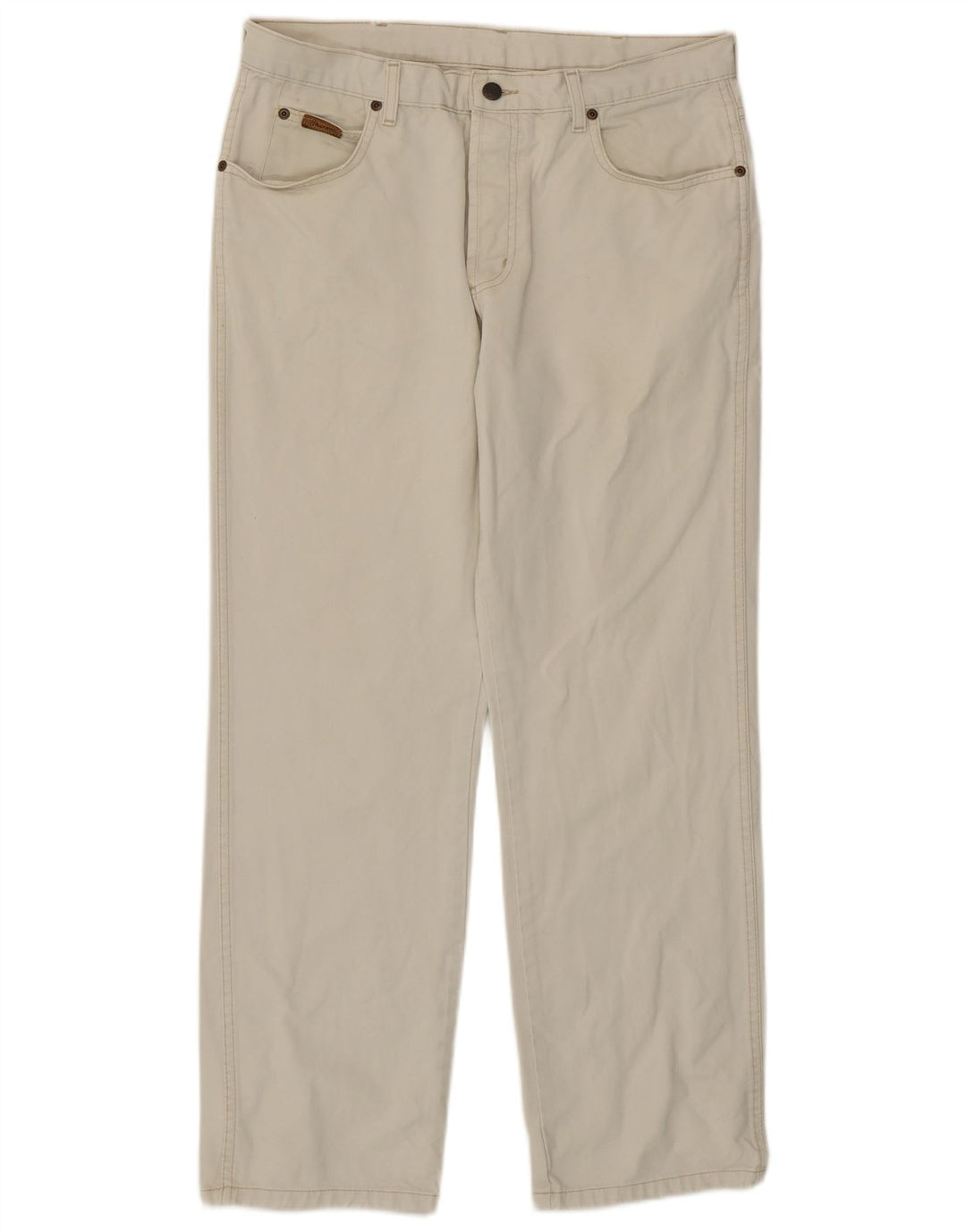 Wrangler Herren Straight Jeans W34 L30 Off White Baumwolle