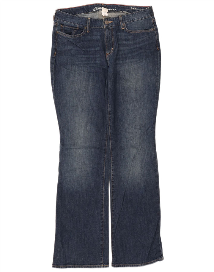 Eddie Bauer Damen Curvy Bootcut Jeans US 10 Large W32 L33 Blaue Baumwolle