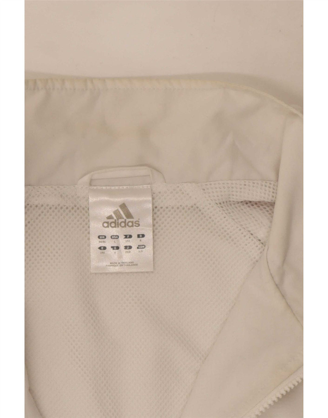 Adidas Herren-Trainingsanzugoberteil, UK-Größe 44/46, großes weißes Colourblock-Polyester