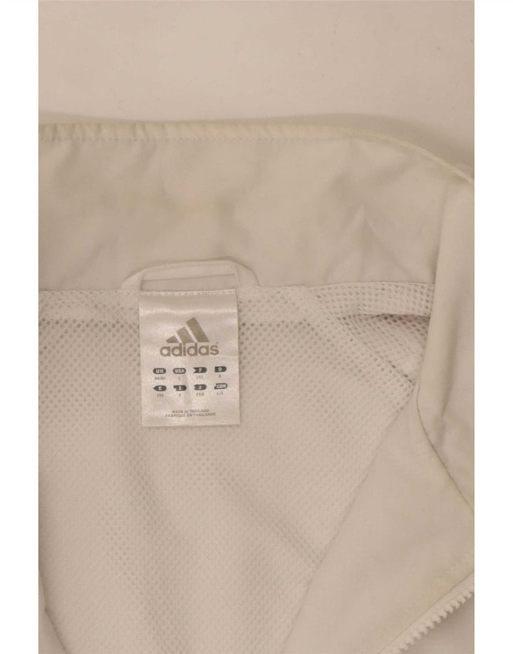 Adidas Herren-Trainingsanzugoberteil, UK-Größe 44/46, großes weißes Colourblock-Polyester