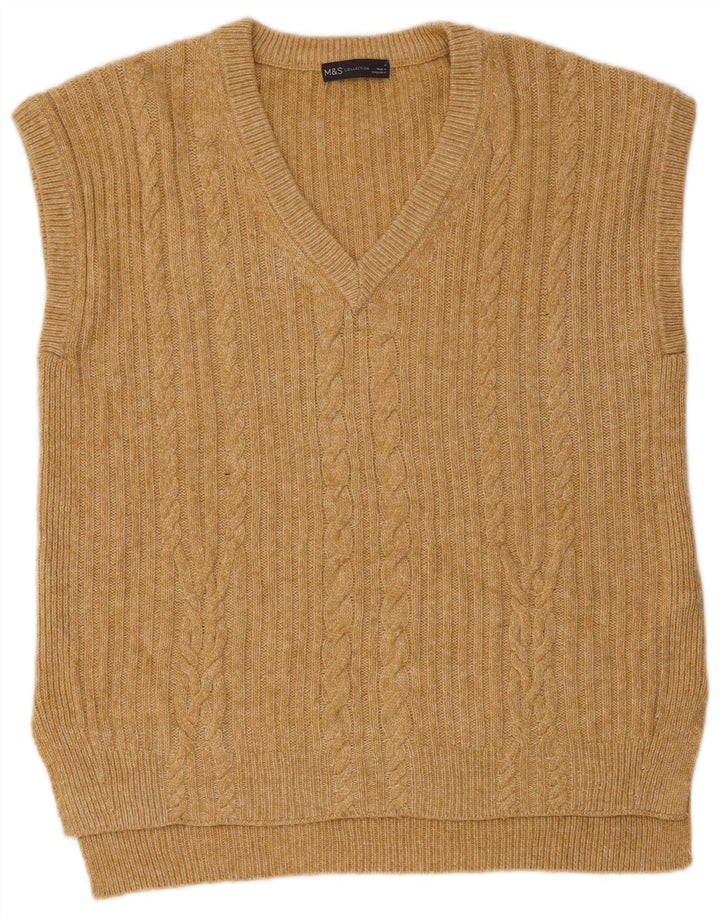MARKS & SPENCER Herren Weste Tank Top Mittelbeige Baumwolle