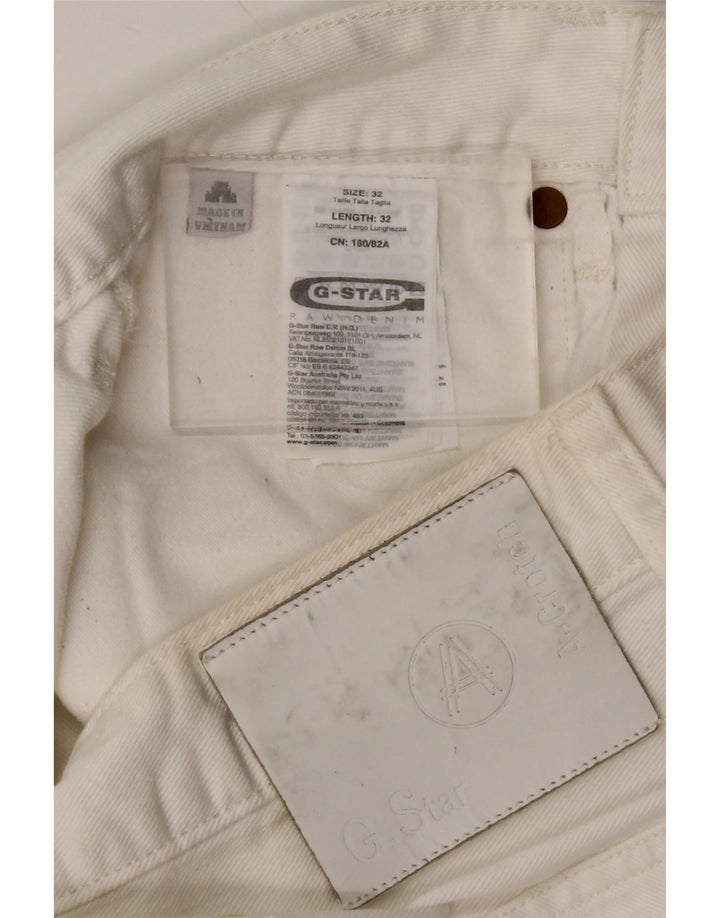 G-STAR Herren Straight Jeans W32 L32 Weiße Baumwolle