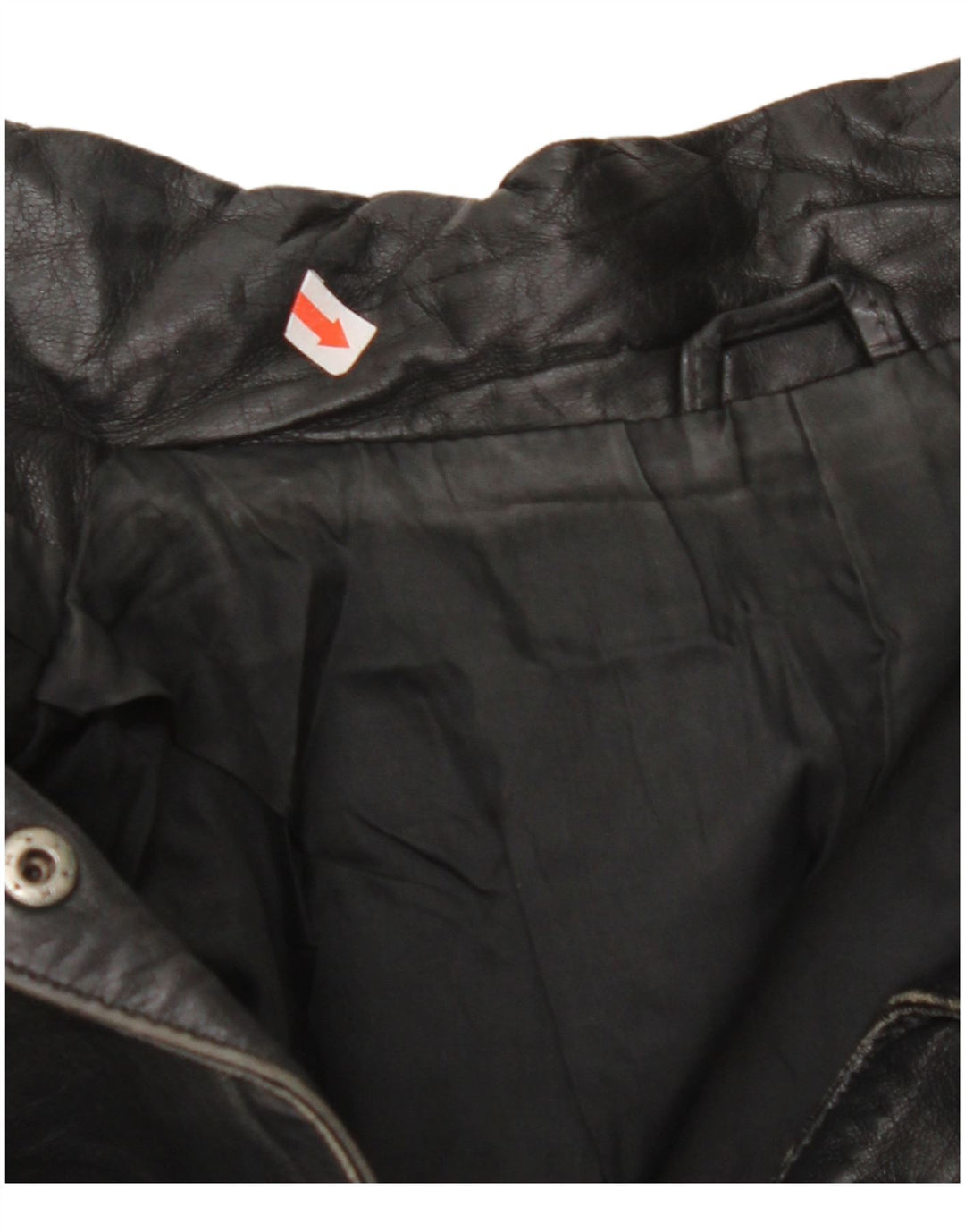 VINTAGE Damen Übergroße Lederjacke EU 42 Großes schwarzes Leder