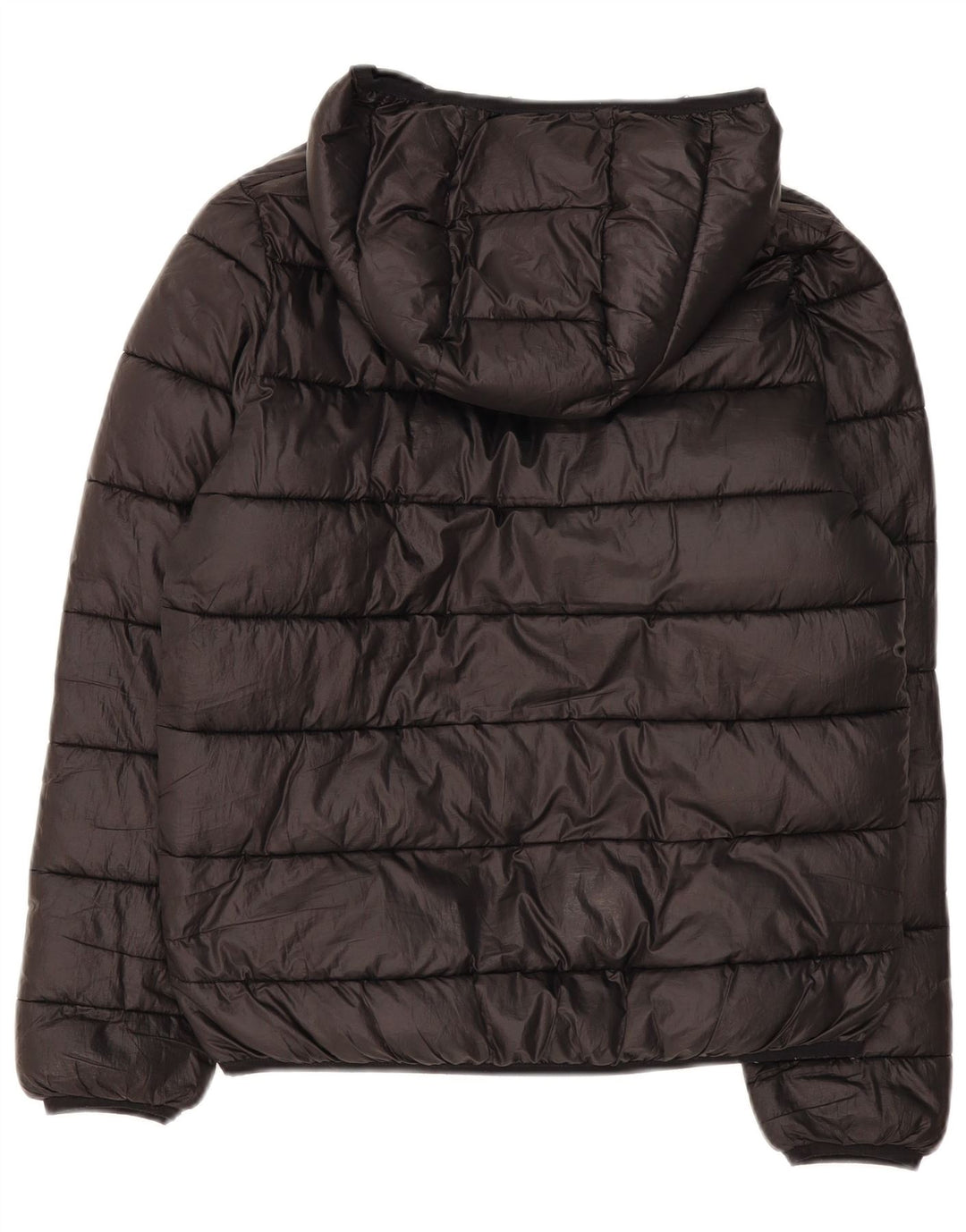 Champion wattierte Jungenjacke mit Kapuze, 13–14 Jahre, XL, schwarzes Polyester