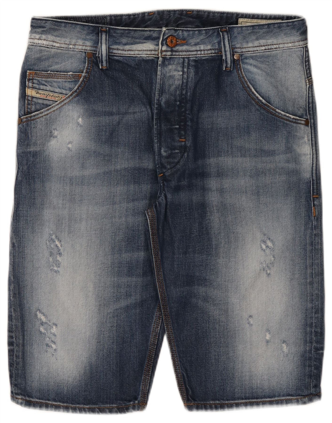 Diesel Herren Distressed Denim Shorts W29 Small Blaue Baumwolle
