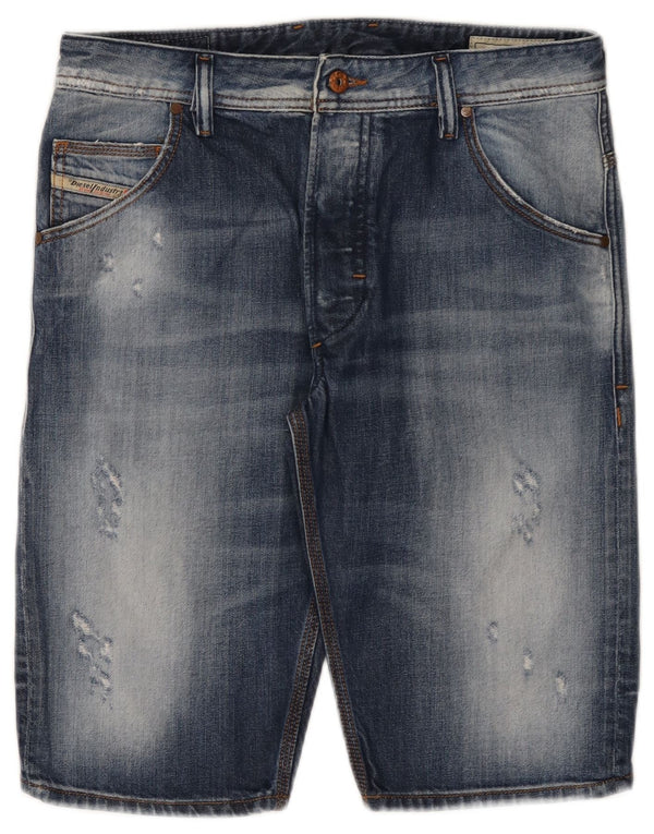 Diesel Herren Distressed Denim Shorts W29 Small Blaue Baumwolle
