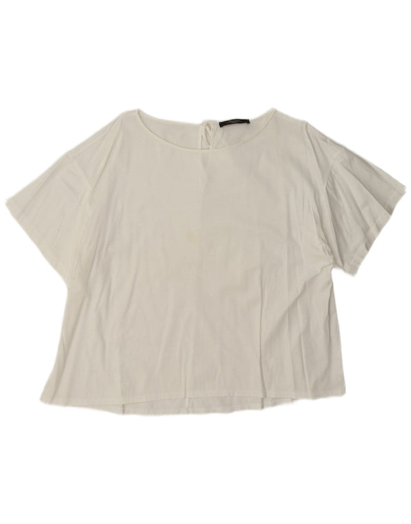 Max Mara Damen Wochenend-Blusenoberteil UK 18 XL Weiß