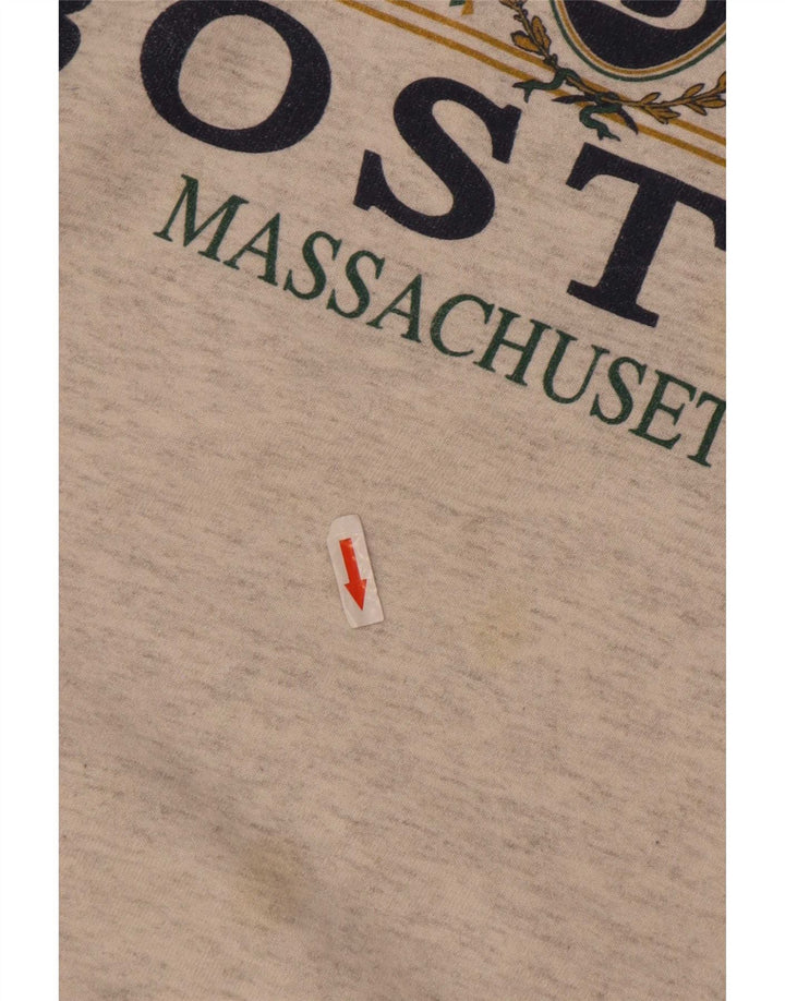 Boston Herren-Sweatshirt mit Grafik, XL, graue Baumwolle