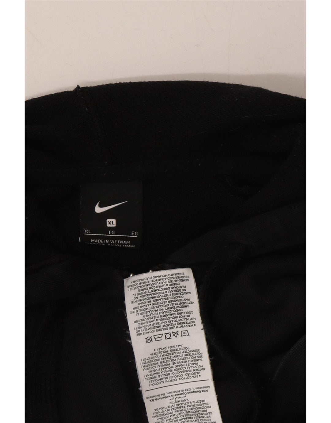 NIKE Mens Zip Hoodie Sweater XL Black Cotton Vintage Nike and Second-Hand Nike from Messina Hembry 