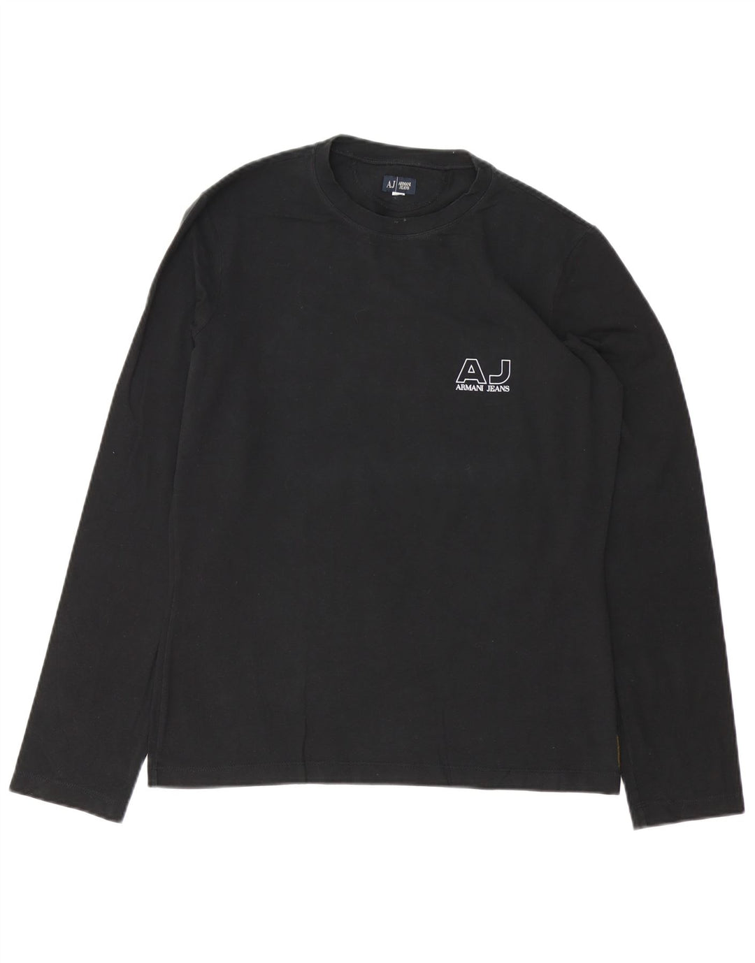 Armani Jeans Herren-Top, langärmelig, mittelschwarz, Baumwolle