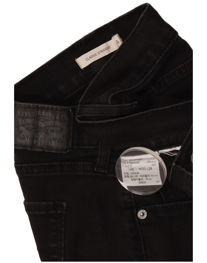 Levi's Damen Classic Straight Jeans US 14 XL W32 L28 Schwarz