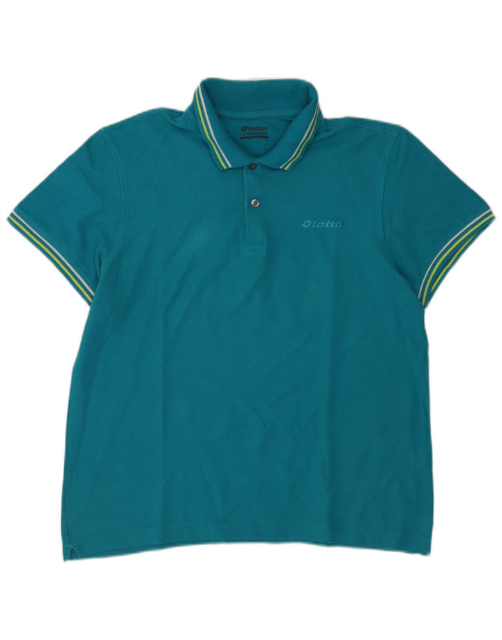 Lotto Herren-Poloshirt, groß, blau gestreift