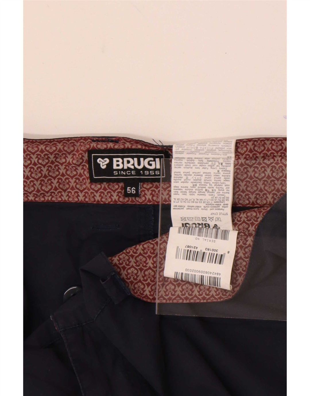 Brugi Herren Chino Shorts W38 XL Marineblau Baumwolle