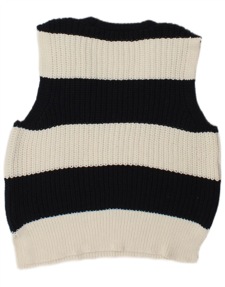 Zara Damen Weste Tank Top UK 10 Small Schwarz gestreift Polyester