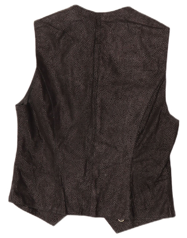 Vintage Damen Weste UK 14 Medium Schwarz