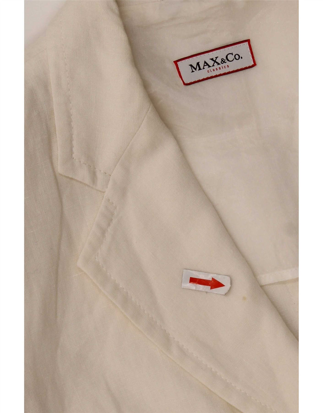 Max & Co. Damen-Blazerjacke mit 3 Knöpfen, Gr. 8, Größe S, Weiß, Leinen