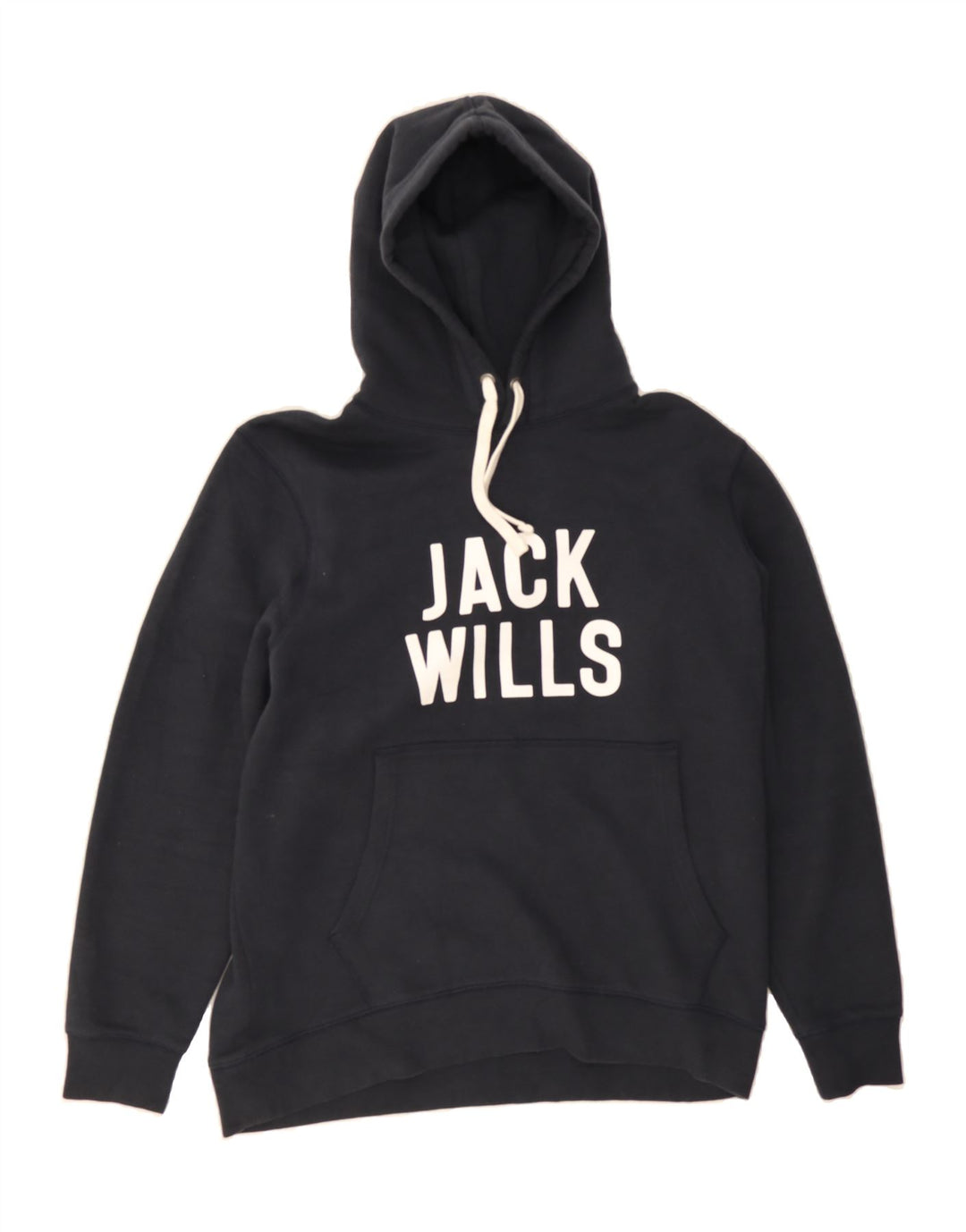 JACK WILLS Mens Graphic Hoodie Jumper Medium Black Cotton Vintage Jack Wills and Second-Hand Jack Wills from Messina Hembry 