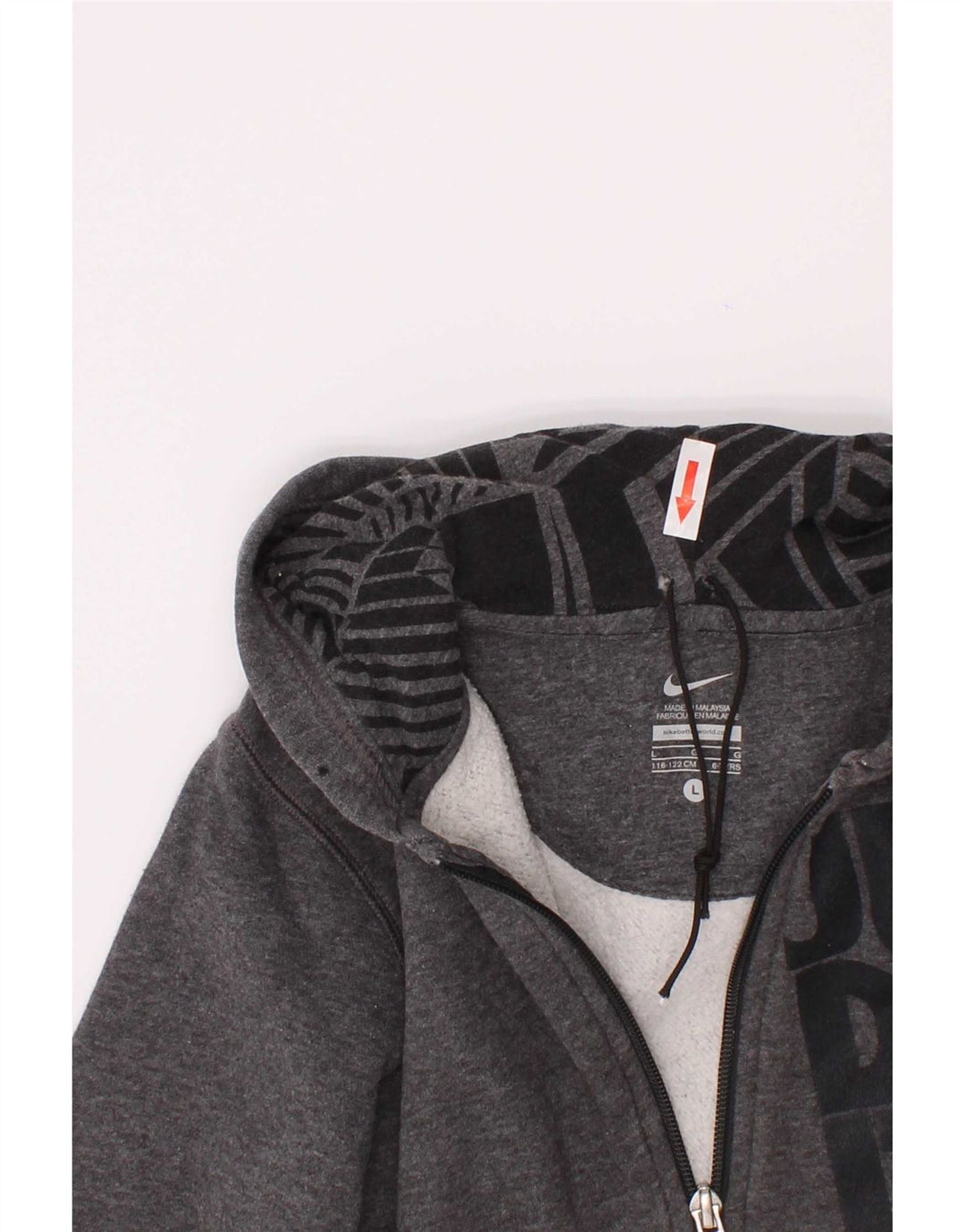 Nike Jungen-Kapuzenpullover mit grafischem Reißverschluss, 6–7 Jahre, Grau