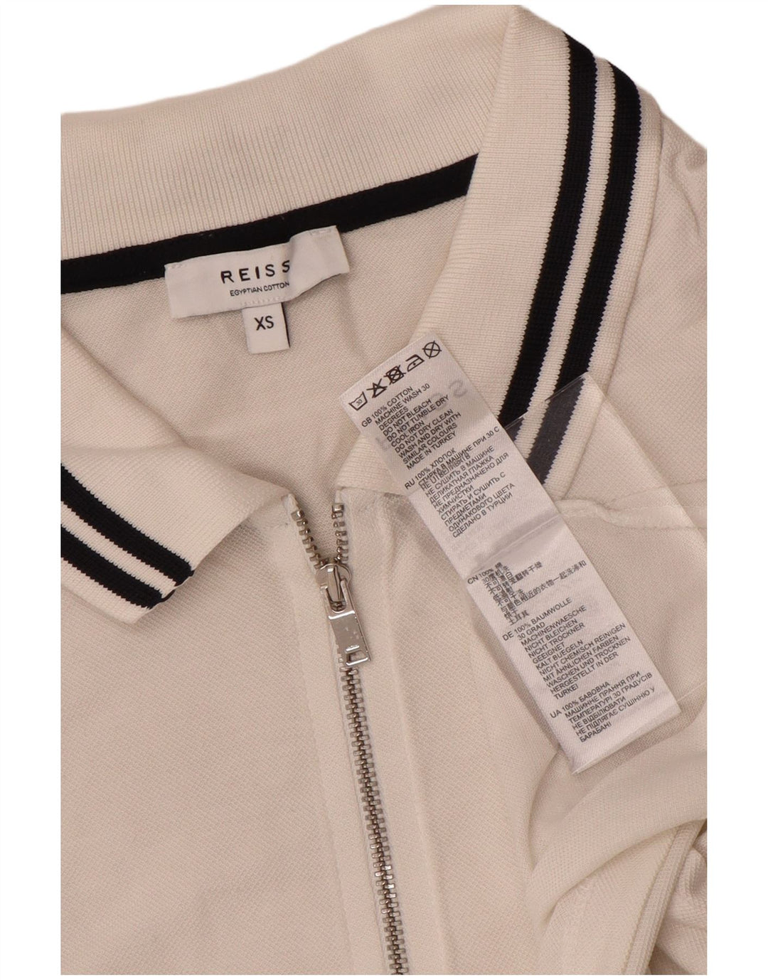 Reiss Herren Poloshirt XS Weiße Baumwolle
