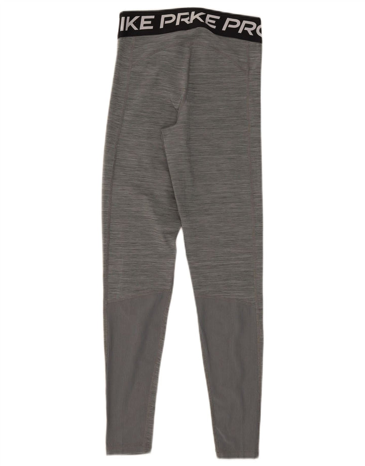 Nike Damen Dri Fit Graphic Leggings UK 8 Small Grau meliert
