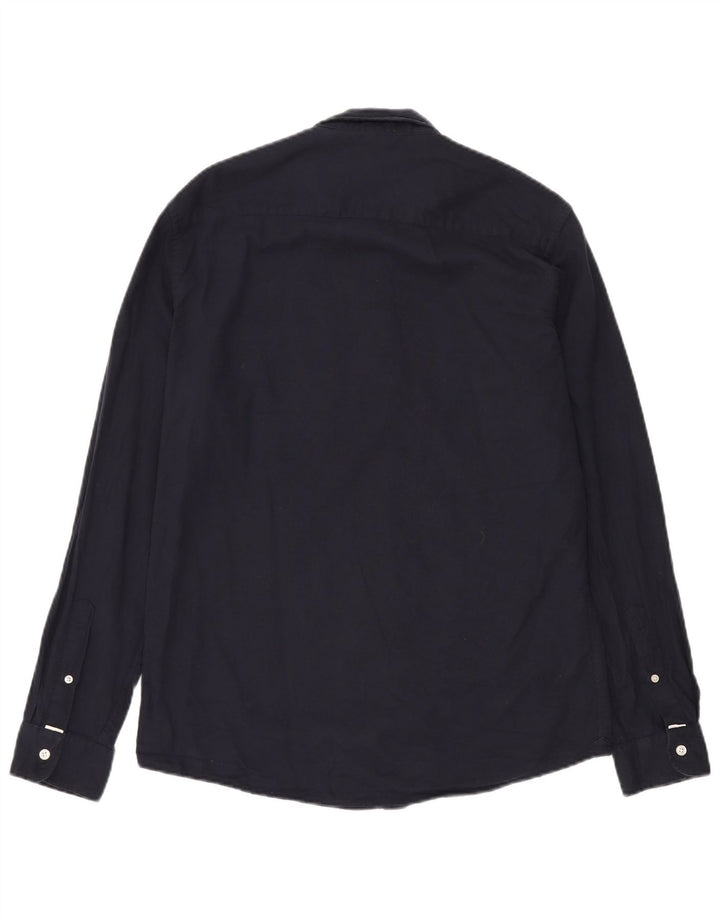 FRENCH CONNECTION Herren-Slim-Fit-Hemd, groß, marineblau, Baumwolle