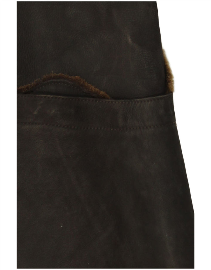 VINTAGE Damen Wildledermantel UK 16 Large Braun