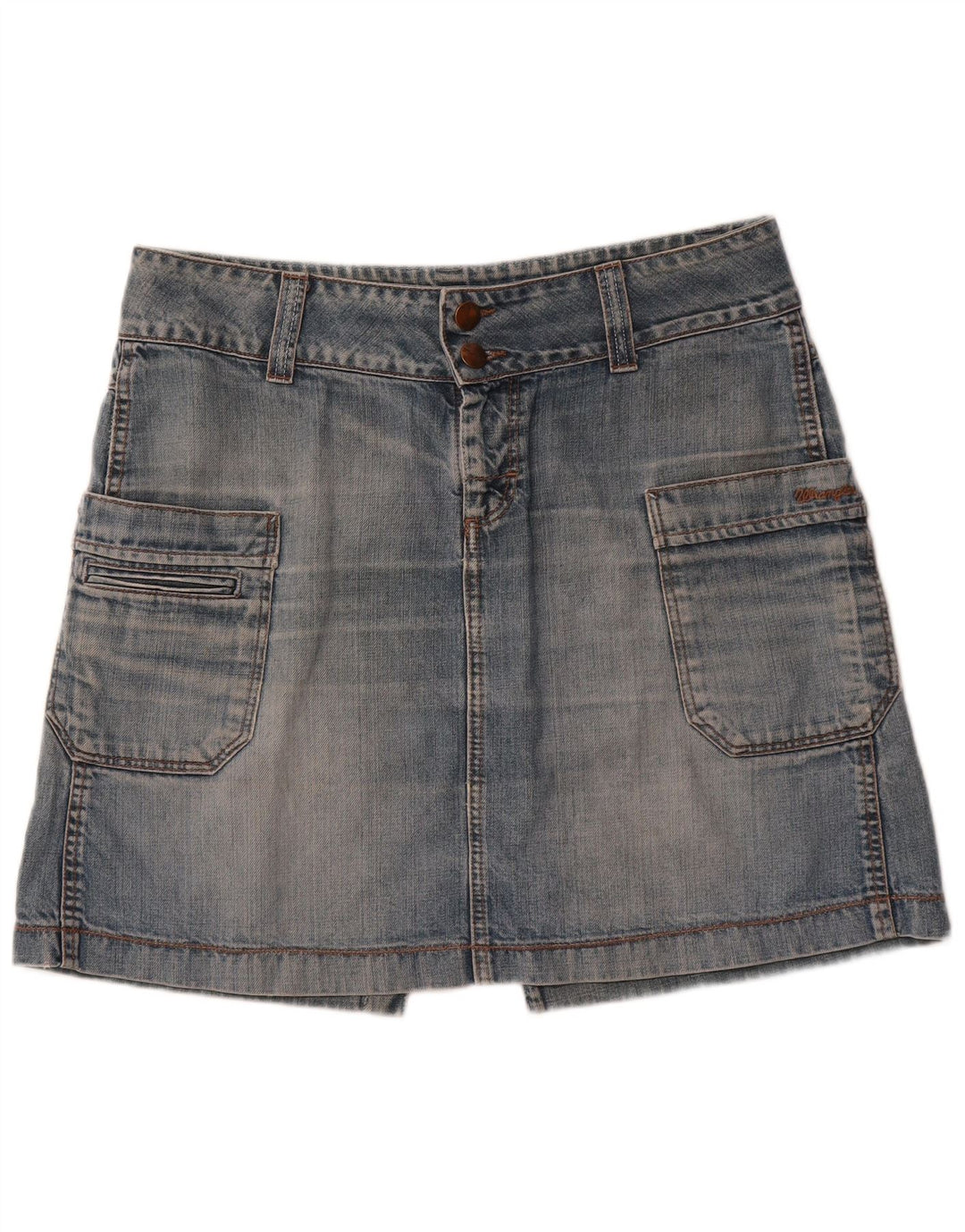 WRANGLER Damen Zoe Denim Cargo Rock W33 Große blaue Baumwolle