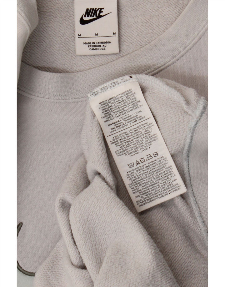 Nike Damen Graphic Sweatshirt Pullover UK 14 Mittelgraue Baumwolle