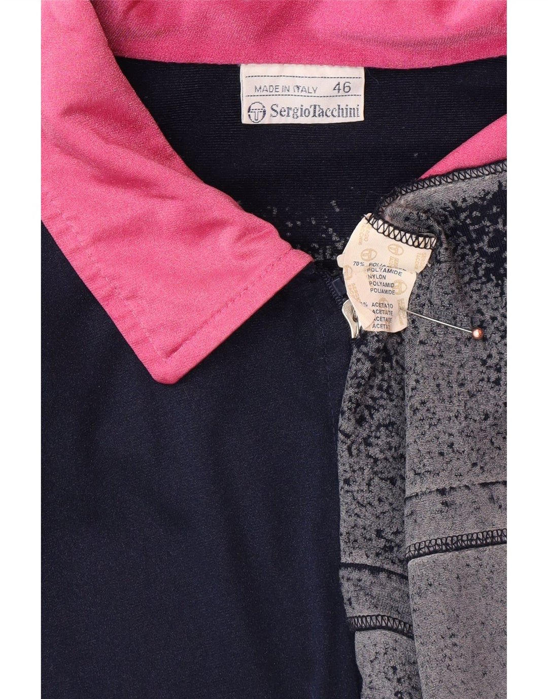 SERGIO TACCHINI Grafischer Herren-Trainingsanzug, Jacke, Größe S, Marineblau