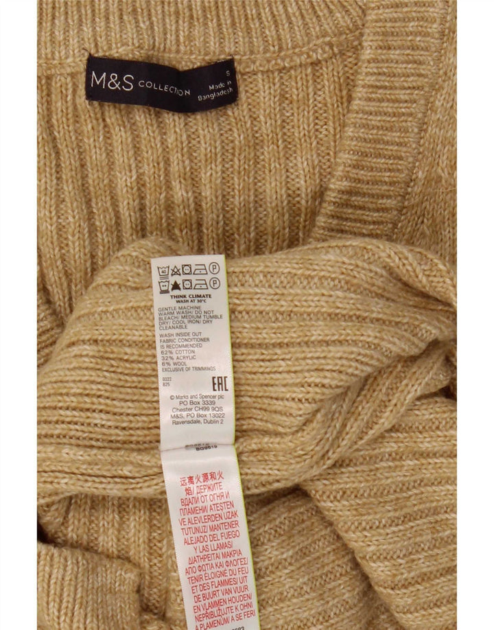 Marks & Spencer Damen Weste Tank Top UK 10 Small Beige Baumwolle
