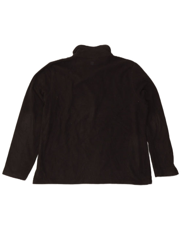 Mountain Warehouse Herren-Fleecepullover mit Reißverschluss am Hals, XL, schwarzes Polyester