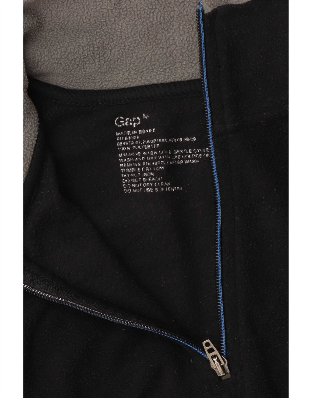 Gap Herren-Fleecepullover mit Reißverschluss am Hals, Mittelschwarzes Polyester
