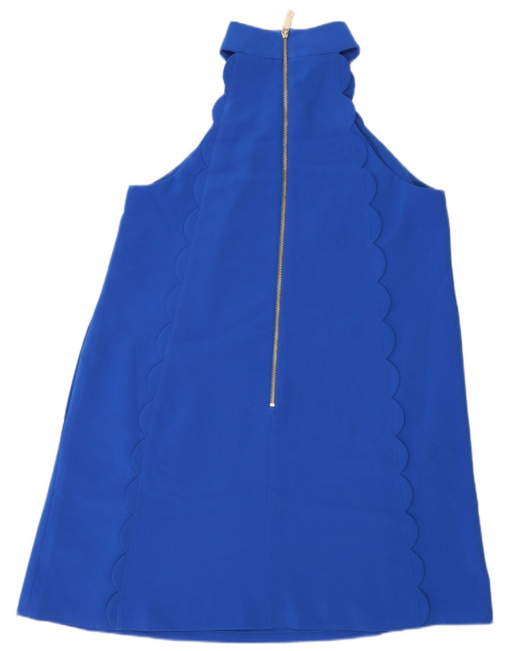Ted Baker Damen-Kleid mit regulärem Neckholder, Größe 4, groß, blau, Polyester